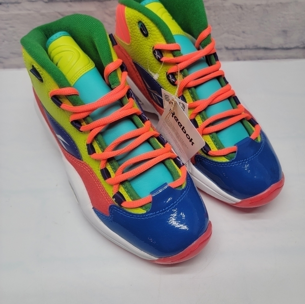 Reebok Classics Junior Question Mid Color Explosion Allen Iverson HP3005 Size 7
